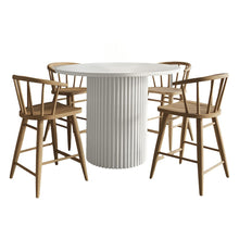 5-Piece Counter Height Dining Set with Round Table and Spindle Back Barstools