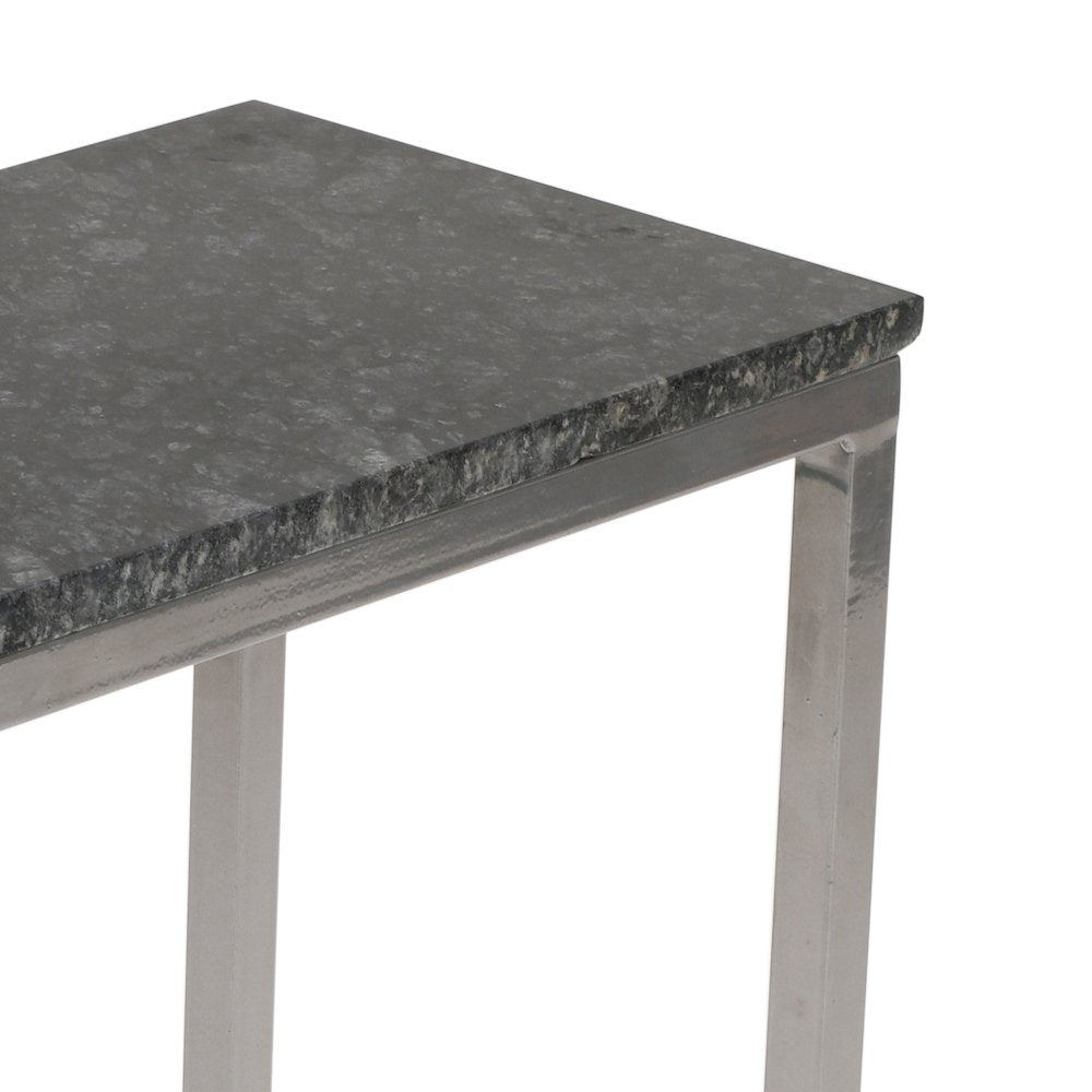 Aurora Solid Marble Modern Luxury Glam Accent C-Table (Set of 2)