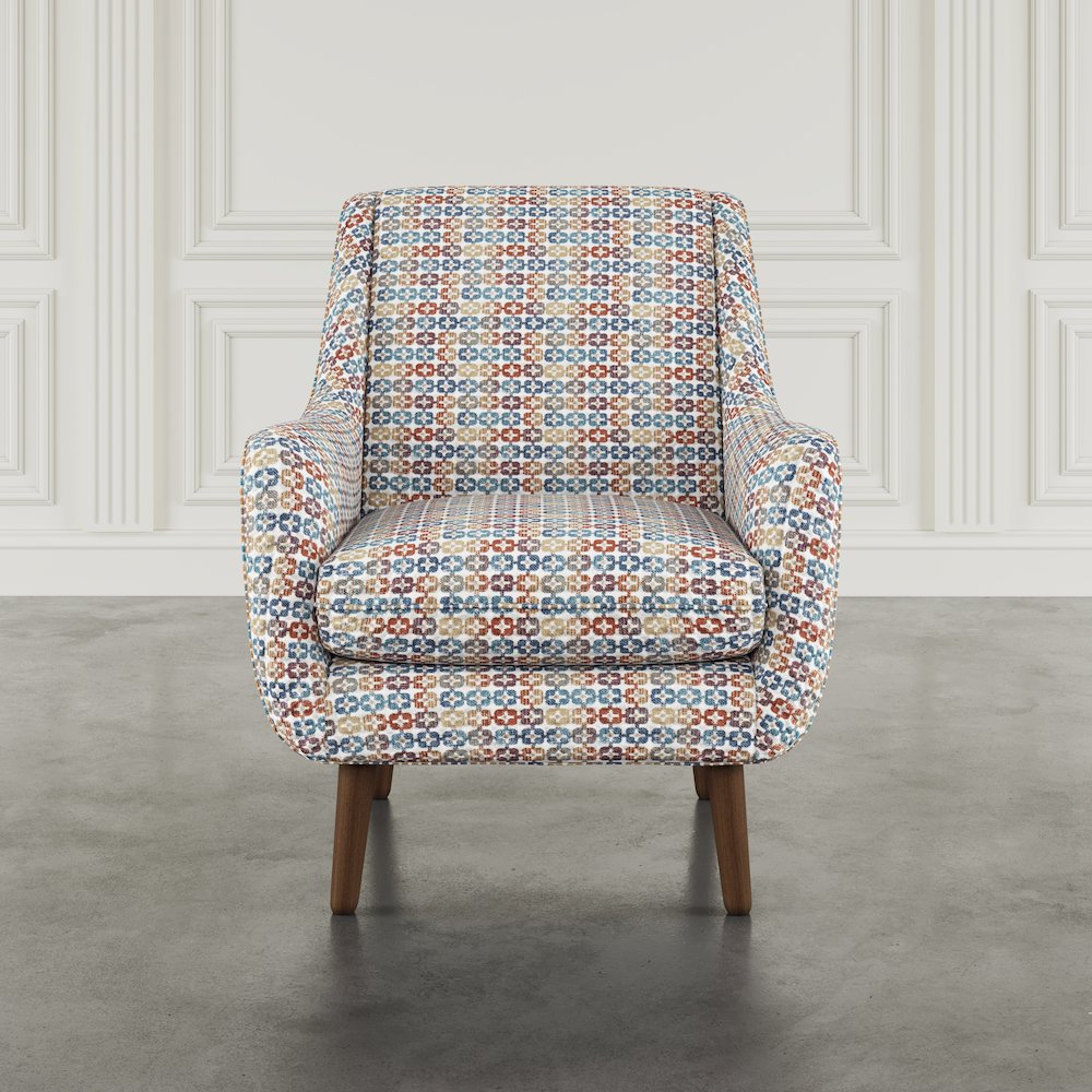 Nielsen Mid-Century Modern Upholstered Retro Geometric Fabric Accent Chair