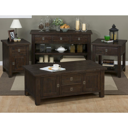 Kona Grove Distressed Rustic Solid Acacia Square End Table