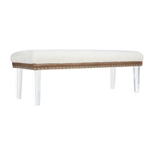 Brianna Modern Luxury Faux Fur Upholstered Bench with Clear Acrylic Legs