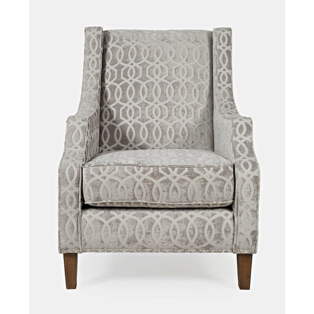 Quinn Upholstered Geometric Pattern Accent Chair with Nailhead Trim