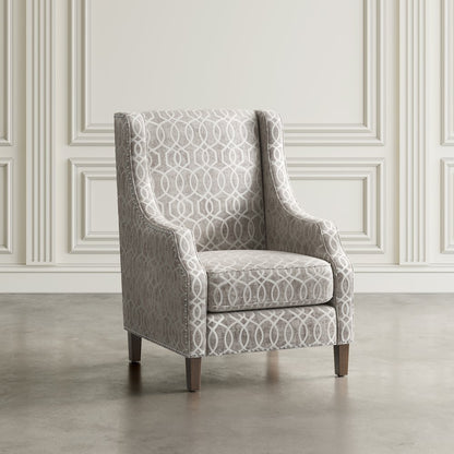 Quinn Upholstered Geometric Pattern Accent Chair with Nailhead Trim