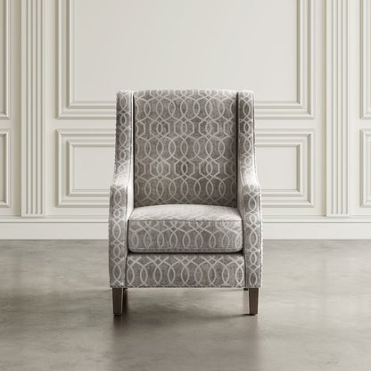 Quinn Upholstered Geometric Pattern Accent Chair with Nailhead Trim