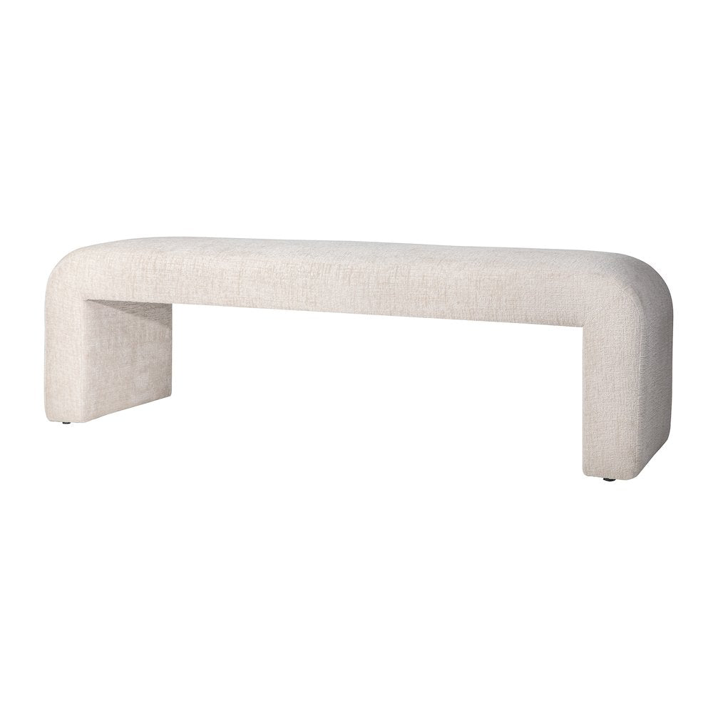 Sophia Modern Luxury Curved Upholstered Waterfall Jacquard Bench - Large