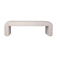 Jacquard Upholstered Curved Waterfall Bedroom Bench, End of Bed, Natural