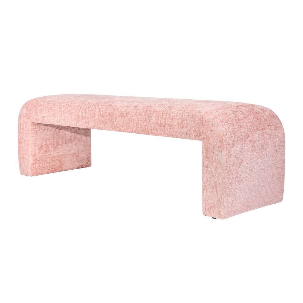 Sophia Modern Luxury Curved Upholstered Waterfall Jacquard Bench - Large
