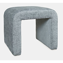 Modern Curved Upholstered Waterfall Jacquard Petite Ottoman Bench - Set of 2