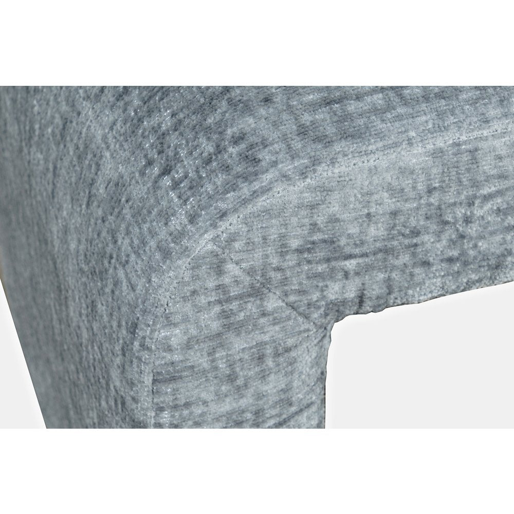 Modern Curved Upholstered Waterfall Jacquard Petite Ottoman Bench - Set of 2