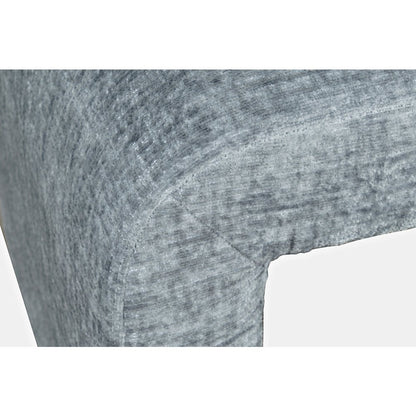 Modern Curved Upholstered Waterfall Jacquard Petite Ottoman Bench - Set of 2