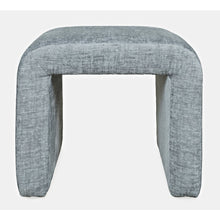 Modern Curved Upholstered Waterfall Jacquard Petite Ottoman Bench - Set of 2