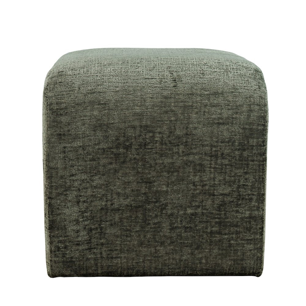 Modern Curved Upholstered Waterfall Jacquard Petite Ottoman Bench - Set of 2
