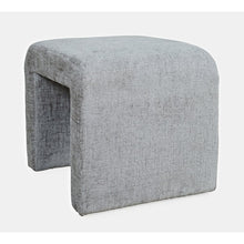 Modern Curved Upholstered Waterfall Jacquard Petite Ottoman Bench - Set of 2