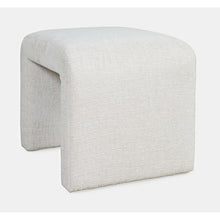 Modern Curved Upholstered Waterfall Jacquard Petite Ottoman Bench - Set of 2