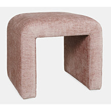 Modern Curved Upholstered Waterfall Jacquard Petite Ottoman Bench - Set of 2