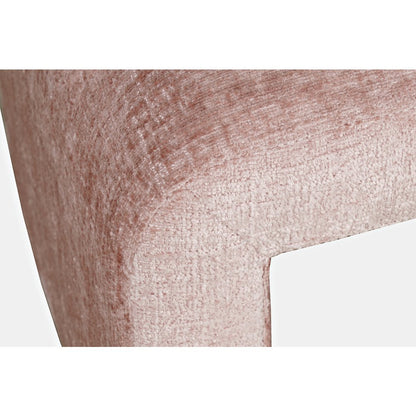 Modern Curved Upholstered Waterfall Jacquard Petite Ottoman Bench - Set of 2