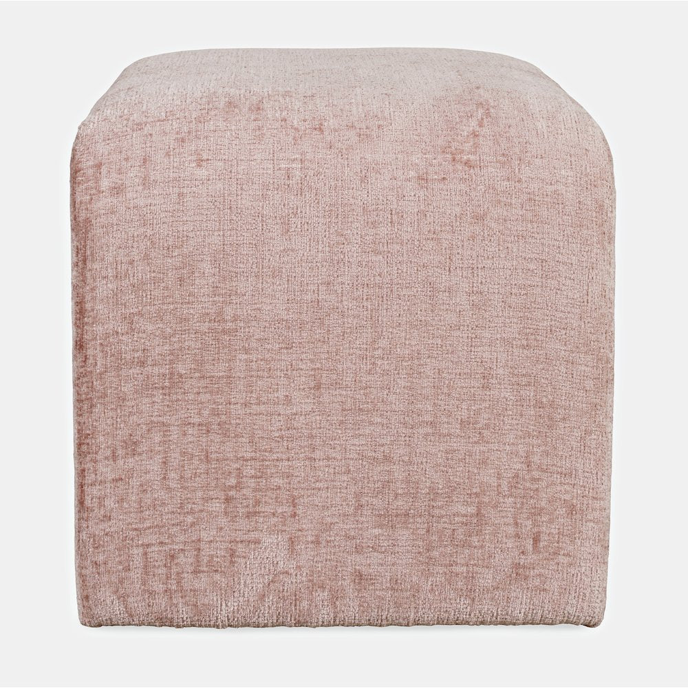 Modern Curved Upholstered Waterfall Jacquard Petite Ottoman Bench - Set of 2
