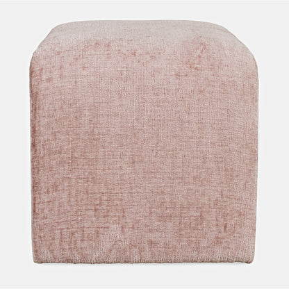 Modern Curved Upholstered Waterfall Jacquard Petite Ottoman Bench - Set of 2