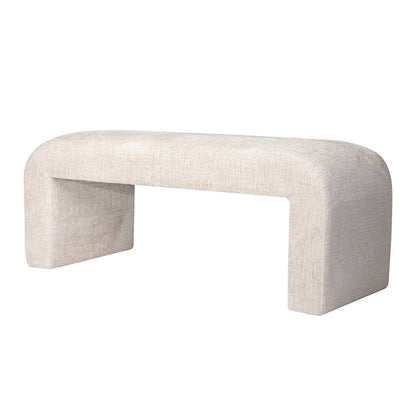 Sophia Modern Luxury Curved Upholstered Waterfall Jacquard Bench - Small