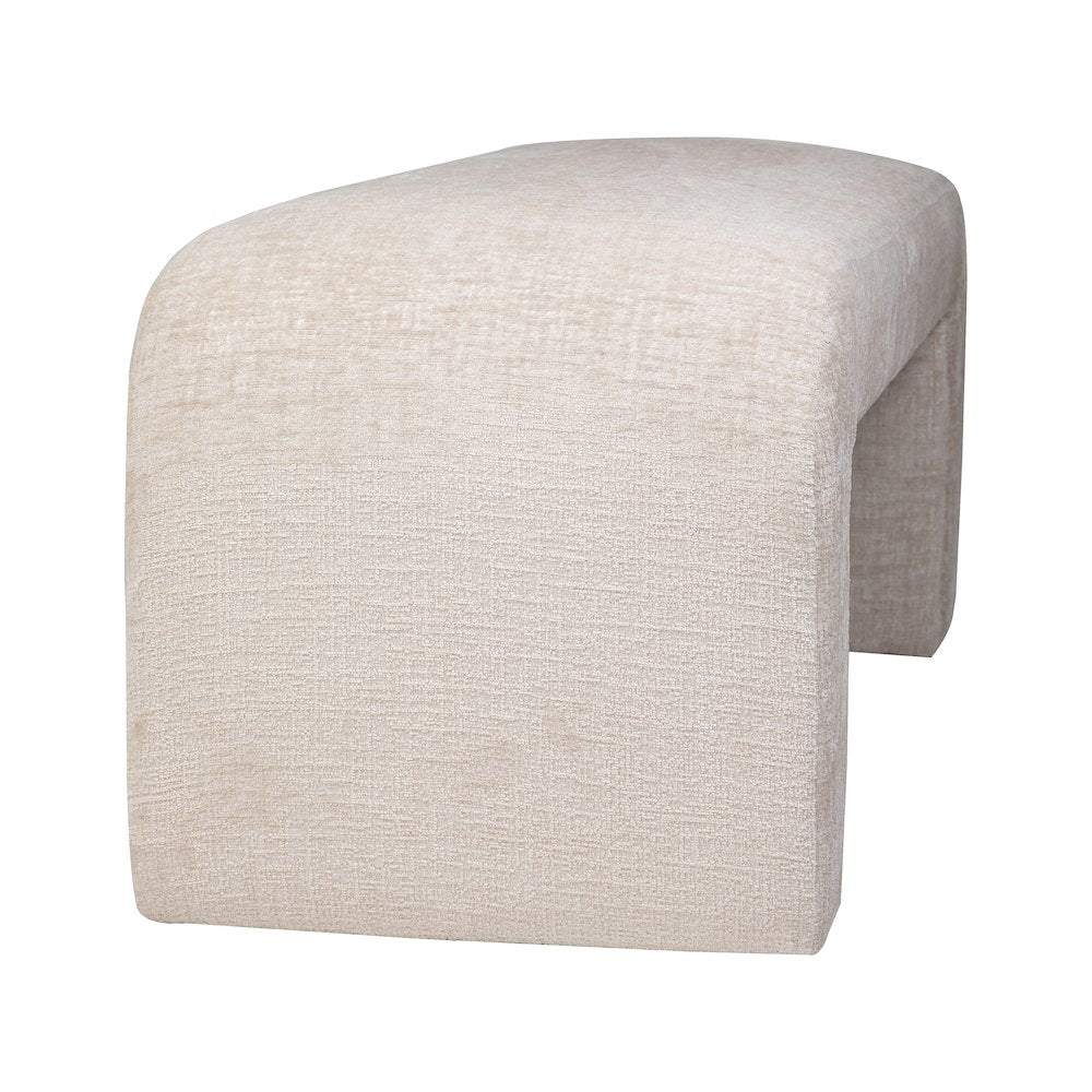 Sophia Modern Luxury Curved Upholstered Waterfall Jacquard Bench - Small