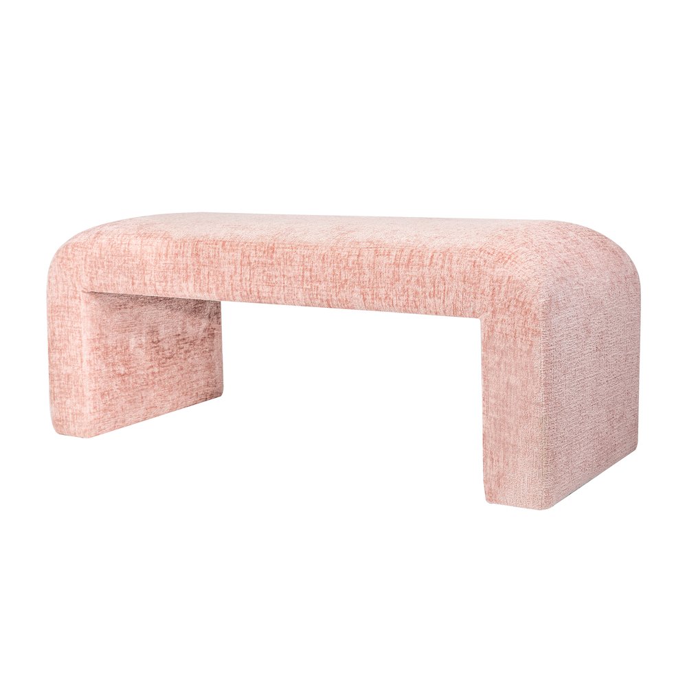 Sophia Modern Luxury Curved Upholstered Waterfall Jacquard Bench - Small