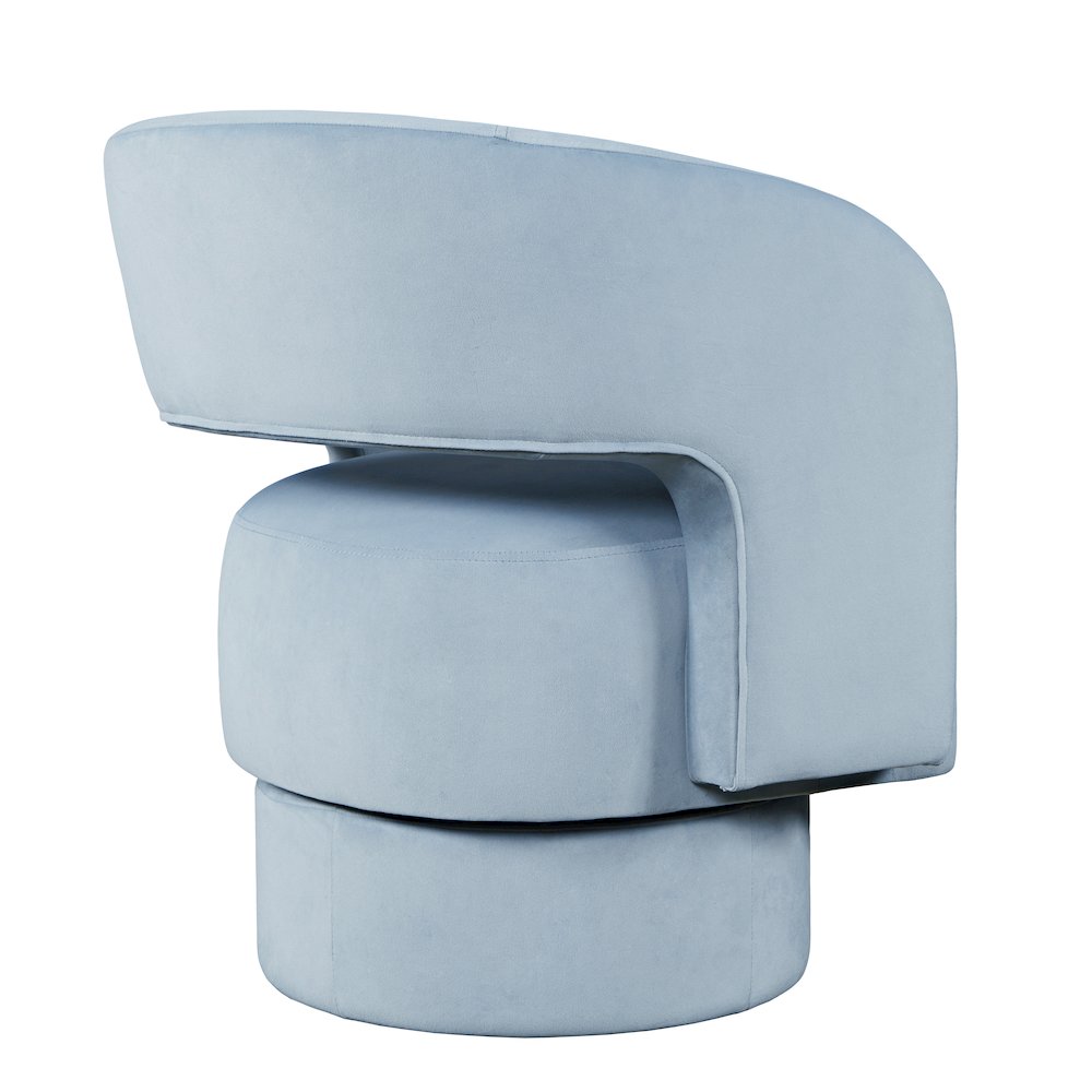 Mid-Century Modern Upholstered Split-Back Curved Sculpture Swivel Accent Chair