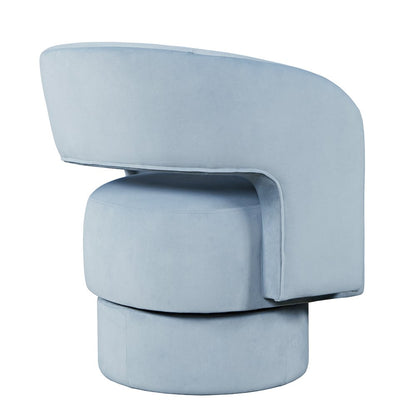 Mid-Century Modern Upholstered Split-Back Curved Sculpture Swivel Accent Chair