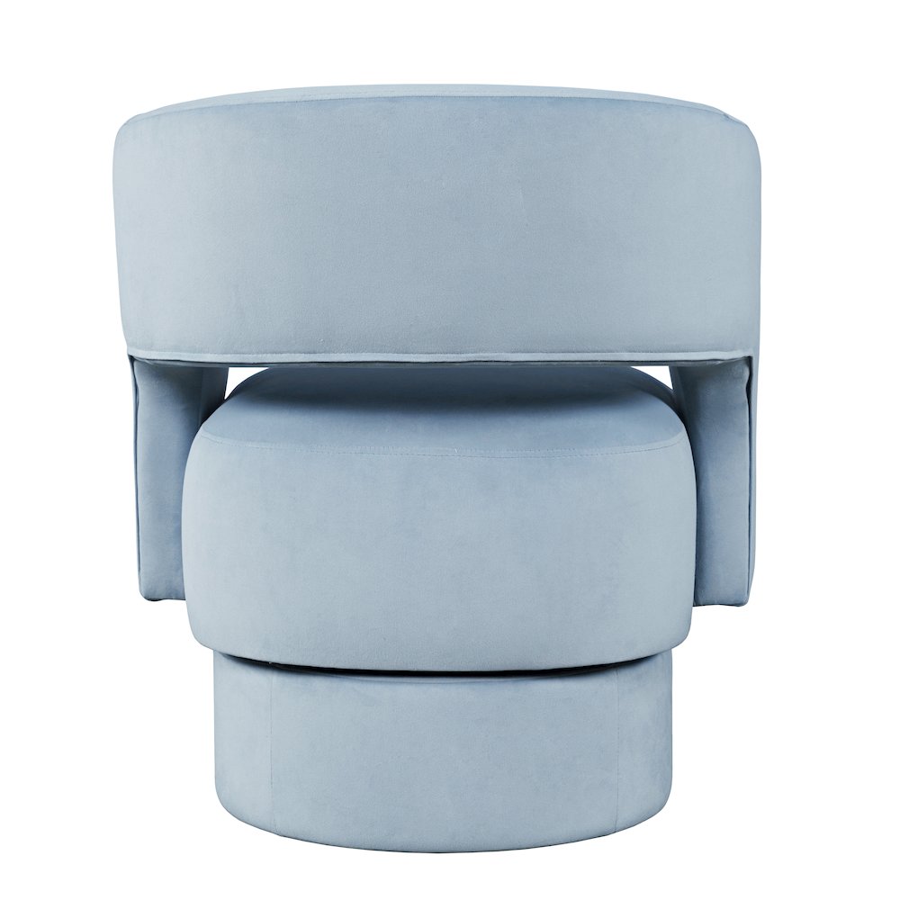 Mid-Century Modern Upholstered Split-Back Curved Sculpture Swivel Accent Chair