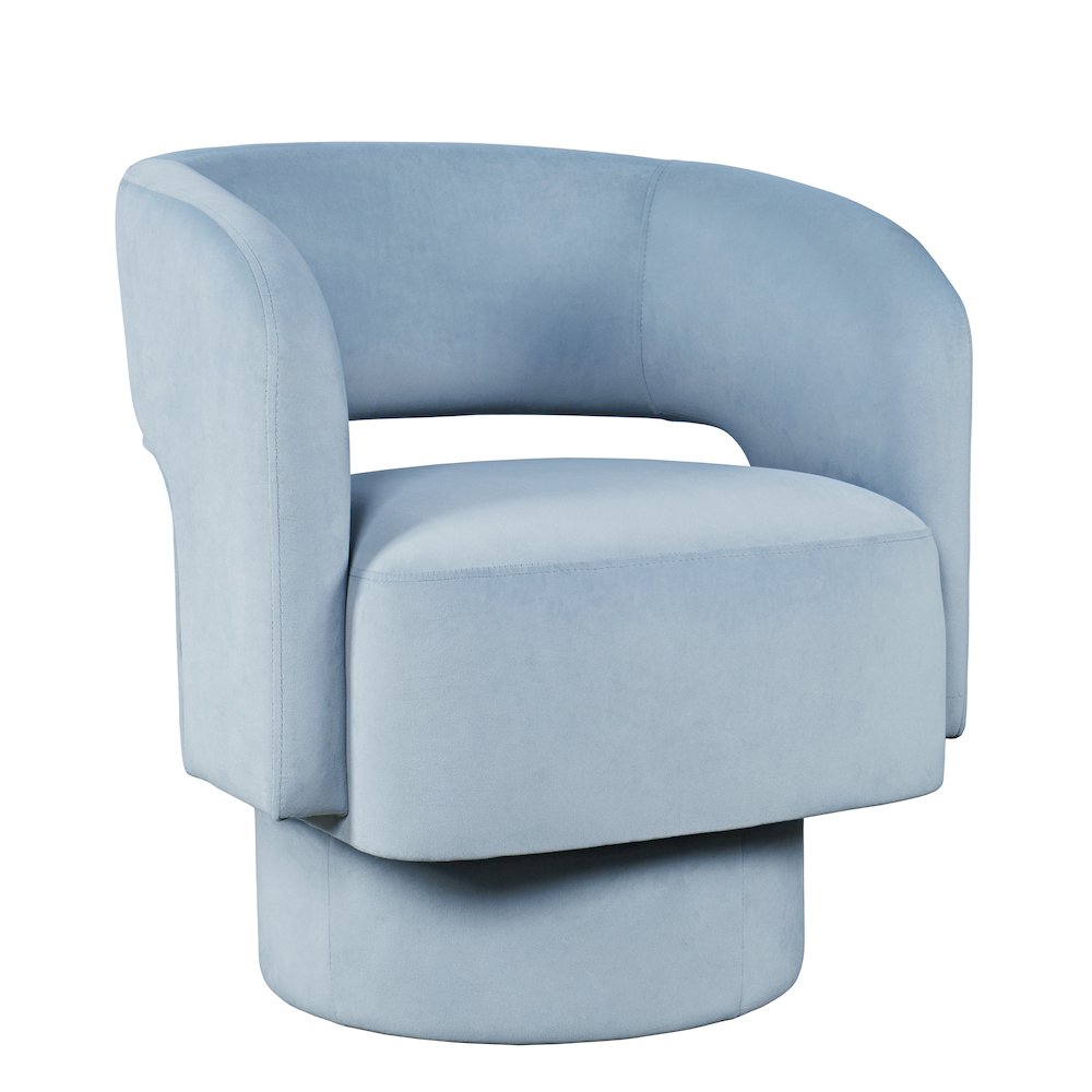 Mid-Century Modern Upholstered Split-Back Curved Sculpture Swivel Accent Chair