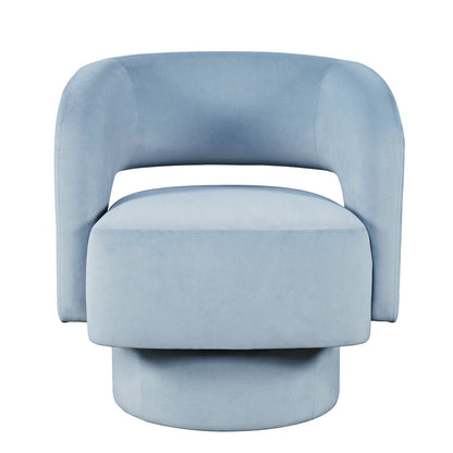 Mid-Century Modern Upholstered Split-Back Curved Sculpture Swivel Accent Chair