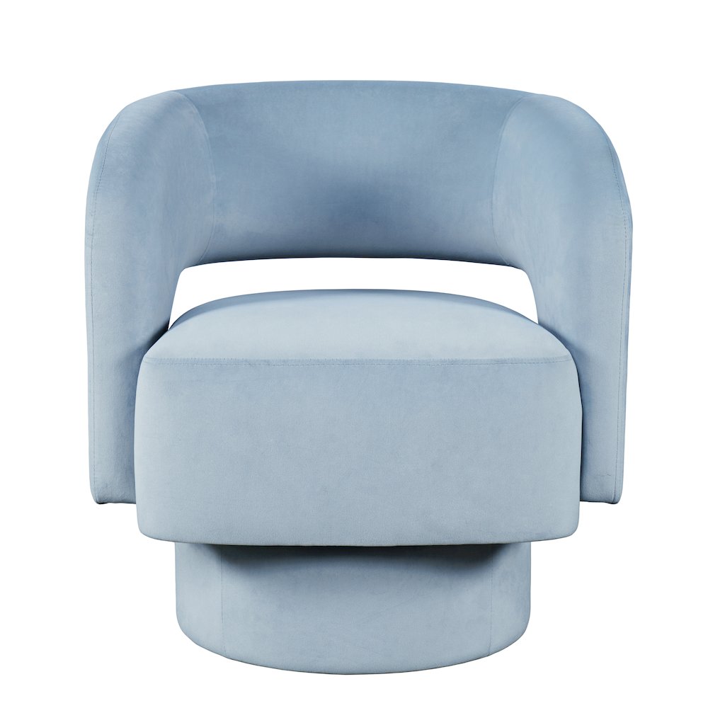 Mid-Century Modern Upholstered Split-Back Curved Sculpture Swivel Accent Chair