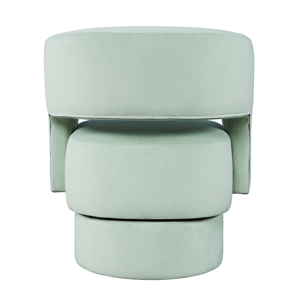 Mid-Century Modern Upholstered Split-Back Curved Sculpture Swivel Accent Chair