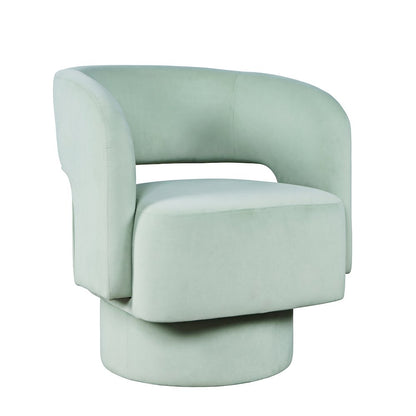Mid-Century Modern Upholstered Split-Back Curved Sculpture Swivel Accent Chair