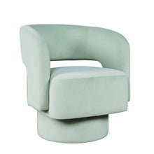Mid-Century Modern Upholstered Split-Back Curved Sculpture Swivel Accent Chair