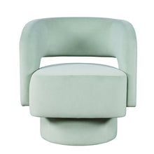 Mid-Century Modern Upholstered Split-Back Curved Sculpture Swivel Accent Chair