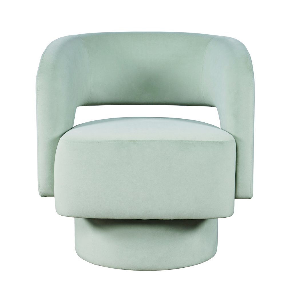 Mid-Century Modern Upholstered Split-Back Curved Sculpture Swivel Accent Chair