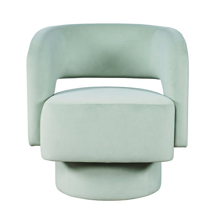 Mid-Century Modern Upholstered Split-Back Curved Sculpture Swivel Accent Chair