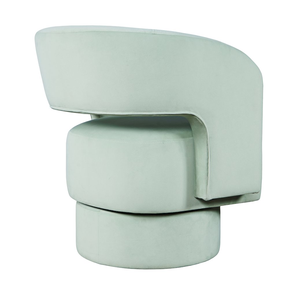 Mid-Century Modern Upholstered Split-Back Curved Sculpture Swivel Accent Chair