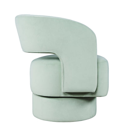 Mid-Century Modern Upholstered Split-Back Curved Sculpture Swivel Accent Chair