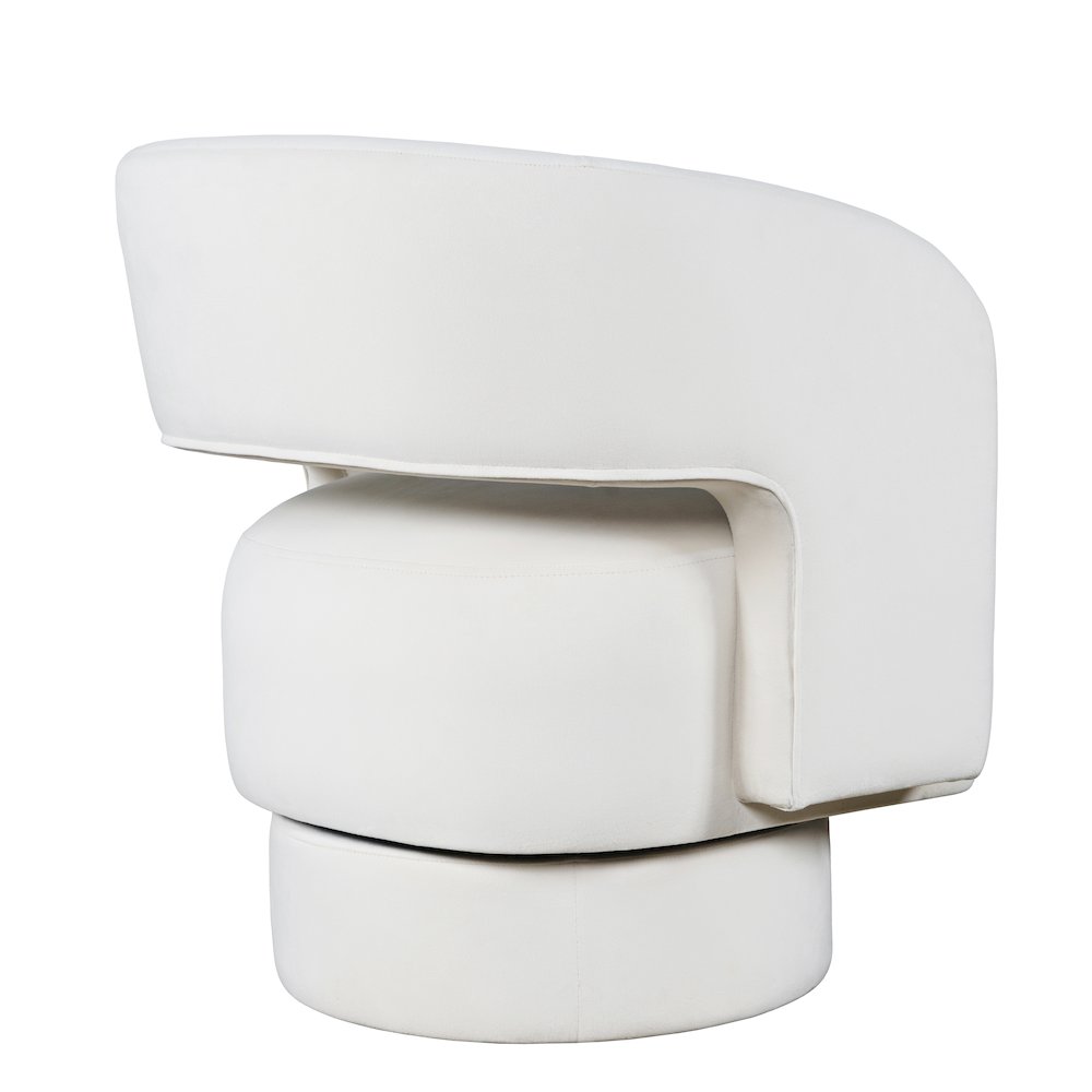Mid-Century Modern Upholstered Split-Back Curved Sculpture Swivel Accent Chair