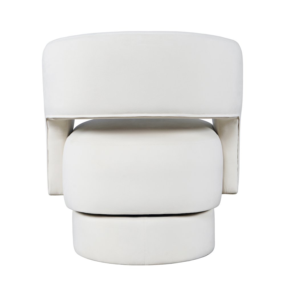 Mid-Century Modern Upholstered Split-Back Curved Sculpture Swivel Accent Chair
