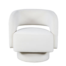 Mid-Century Modern Upholstered Split-Back Curved Sculpture Swivel Accent Chair