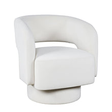 Mid-Century Modern Upholstered Split-Back Curved Sculpture Swivel Accent Chair