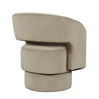 Mid-Century Modern Upholstered Split-Back Curved Sculpture Swivel Accent Chair