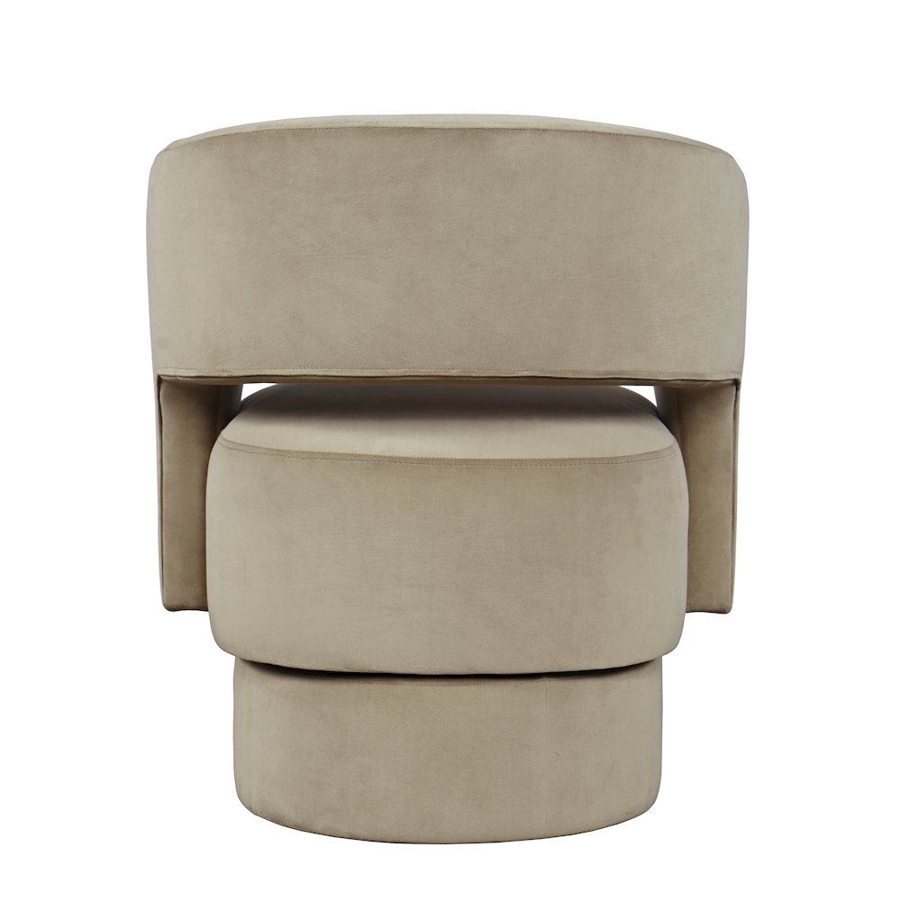 Mid-Century Modern Upholstered Split-Back Curved Sculpture Swivel Accent Chair