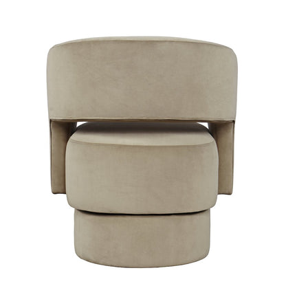 Mid-Century Modern Upholstered Split-Back Curved Sculpture Swivel Accent Chair