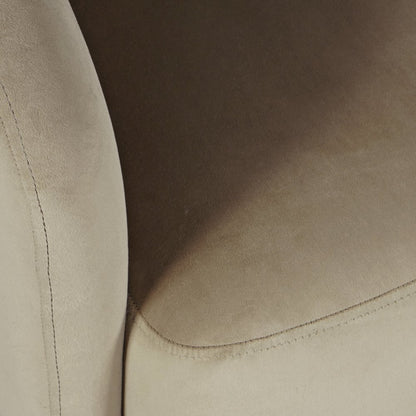 Mid-Century Modern Upholstered Split-Back Curved Sculpture Swivel Accent Chair
