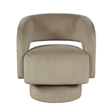 Mid-Century Modern Upholstered Split-Back Curved Sculpture Swivel Accent Chair
