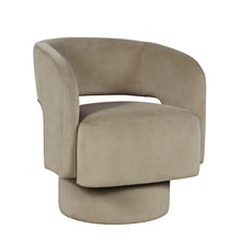 Mid-Century Modern Upholstered Split-Back Curved Sculpture Swivel Accent Chair
