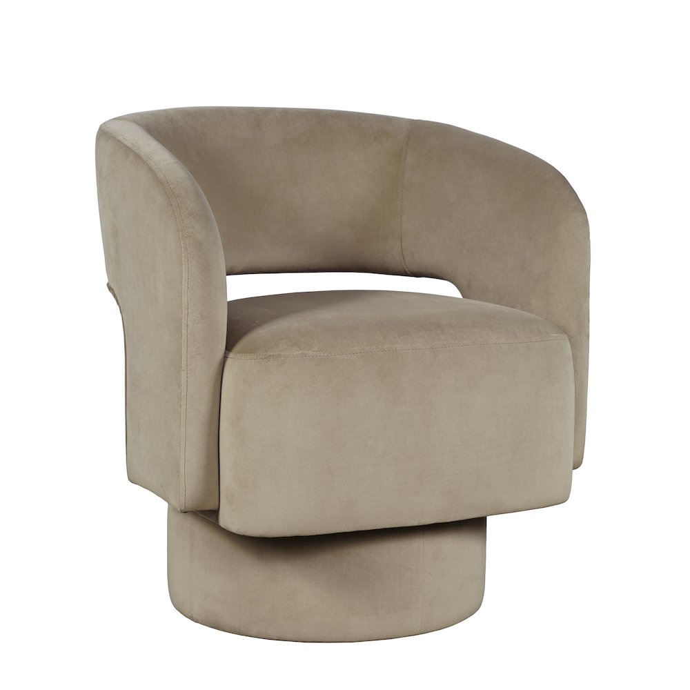 Mid-Century Modern Upholstered Split-Back Curved Sculpture Swivel Accent Chair